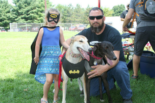 family with Greyhound